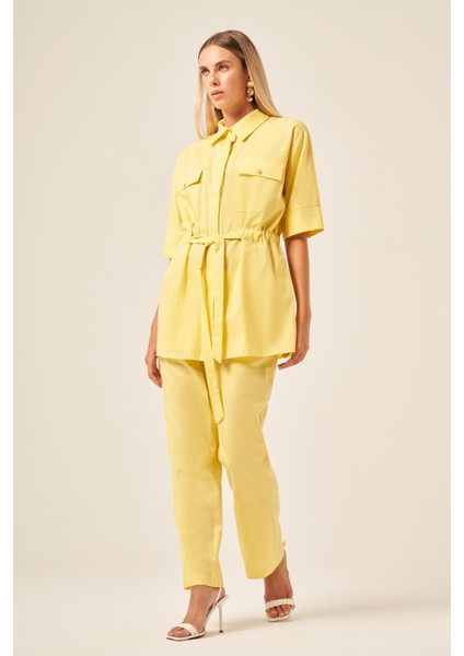 Ftz Kadın Keten Takım Sarı 31196 indirimleri