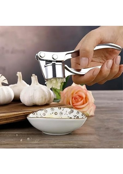 Profesyonel Mutfak Sarımsak Ezici, Paslanmaz Çelik, Gümüş, Sarımsak Doğrayıcı, Temizlik Dostu fırsatları