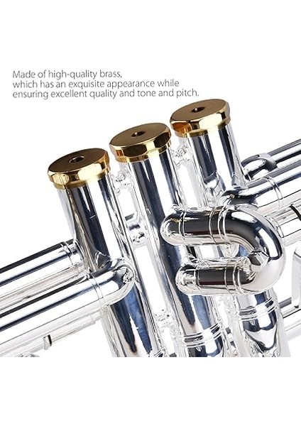 Profesyonel Bb Düz Trompet Gümüş 5c Ağızlık Eldiven ve Temizleme Bezi ile Kaplı, Yastıklı Taşıma Çantası ile Uygun Depolama ve Taşıma Için Temizlik Bezi indirimleri