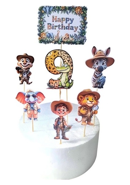 Safari Pasta Süsü 9 Yaş | Safari Doğum Günü Konsepti | Safari Hayvanlari Temali Doğum Günü
