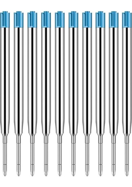 Mavi Tükenmez Kalem Yedeği 10 Adet Tükenmez Kalem Içi Yedek Mavi Metal Tükenmez Kalem Içi Okul Ofis Jel Kalem Içi