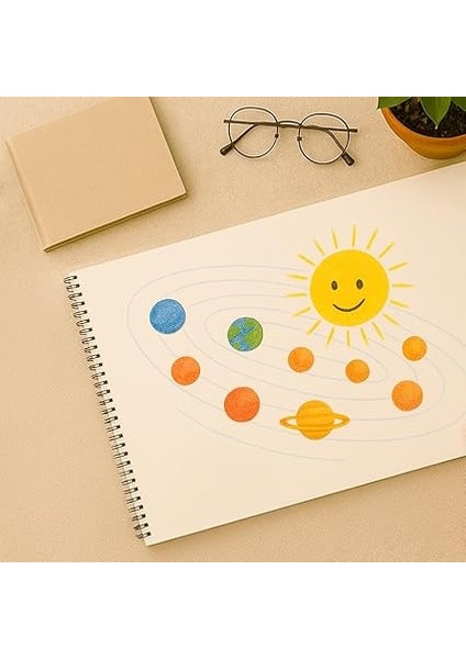 Resim Defteri, 25X35 Cm, 30 Yaprak, Sert Karton Kapak, Spiral Cilt, 120G Kaliteli Kağıt, Kolay Koparılabilen Sayfalar, Boyama Teknikleri Kılavuzu Içerir modelleri