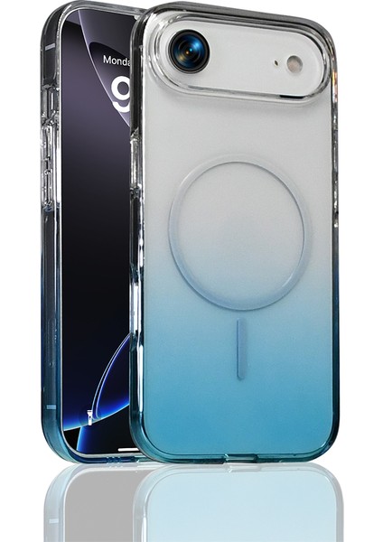 iPhone 17 Air Kılıf Rainbow Renkli Septik Manyetik Şarj Kapak