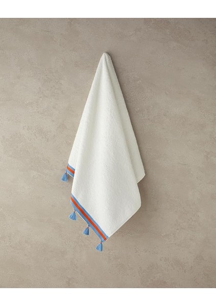 Home Colory Tuft Pamuklu Püsküllü Yüz Havlusu 50X80 cm Ekru