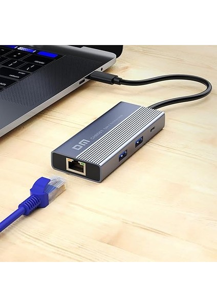 CHB061 Type-C To 4K HDMI 3*usb3.0 Gigabit Ethernet Pd 60W Çoklayıcı Hub fırsatları