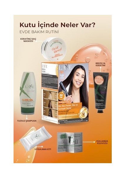 Laxe Yıpranmış Saçlar Için Brezilya Keratini Düzleştirici Saç Bakım Seti fiyatları