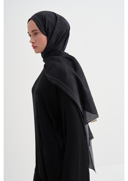 Grace Monogram Floş Şal Siyah modelleri