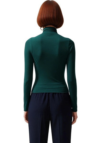 Kadın Moda Şık Üst Giyim Crop Dik Yaka Slim Kalıp Örme Büzgülü Kare Yaka Vücuda Oturan Esnek Bluz modelleri