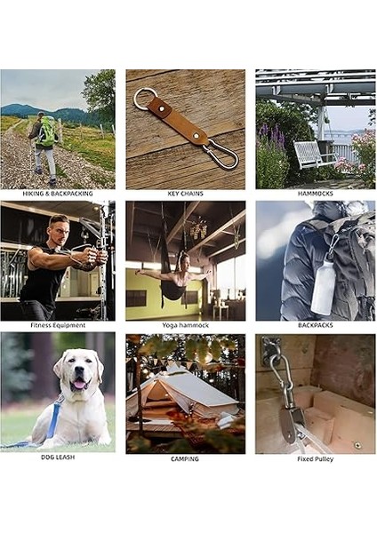 12 Adet M6 Karabina Kanca - Ağır Hizmet Tipi 304 Paslanmaz Çelik Geçmeli Kanca, Carabiner Anahtarlık Klipsleri Açık, Kamp, Yürüyüş Için indirimleri
