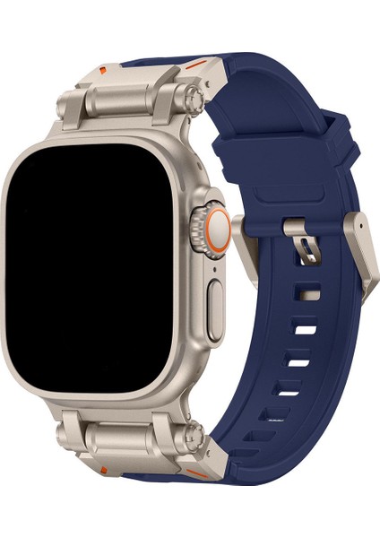 Apple Watch 11 10 46MM 9 8 7 6 Se Ultra Uyumlu 49-46-45-44-42MM Metal Pimli Tokalı Premium Silikon Kordon – Dayanıklı Spor Rubber Kayış