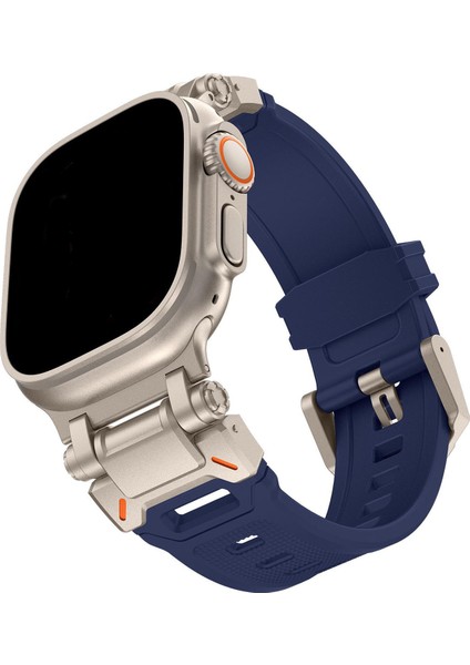 Apple Watch 11 10 46MM 9 8 7 6 Se Ultra Uyumlu 49-46-45-44-42MM Metal Pimli Tokalı Premium Silikon Kordon – Dayanıklı Spor Rubber Kayış indirimleri