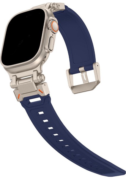 Apple Watch 11 10 46MM 9 8 7 6 Se Ultra Uyumlu 49-46-45-44-42MM Metal Pimli Tokalı Premium Silikon Kordon – Dayanıklı Spor Rubber Kayış