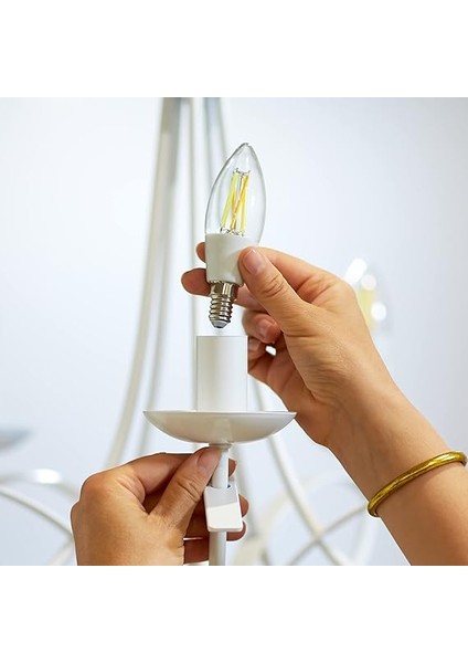 Wi-Fi 40W Sarı/beyaz Şeffaf Cam Mum Tipi Akıllı Ampul C35 E14 fırsatları