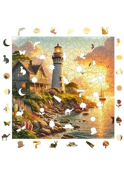 - Ahşap Puzzle Yetişkinler Için - Deniz Gün Batımı Benzersiz Parçalı Puzzle - 353 Parça Ahşap Yapboz - Yapıştırıcı Folyo Dahil - Dekoratif Ahşap Yapboz - 29X29 cm - S1-29 fiyatları