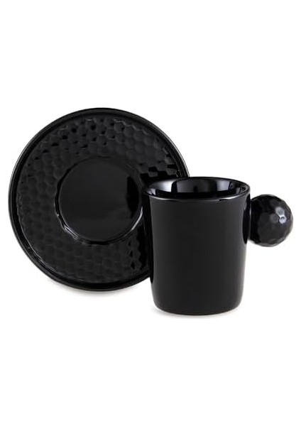 Golfline Siyah 2&apos;li Tabaklı Kahve Fincan Takımı 90 cc modelleri