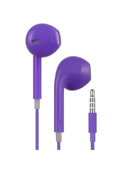 Girişli Mor Kablolu Kulaklık Ios Ile Uyumlu 3.5 mm Kulaklık Renkli fiyatları