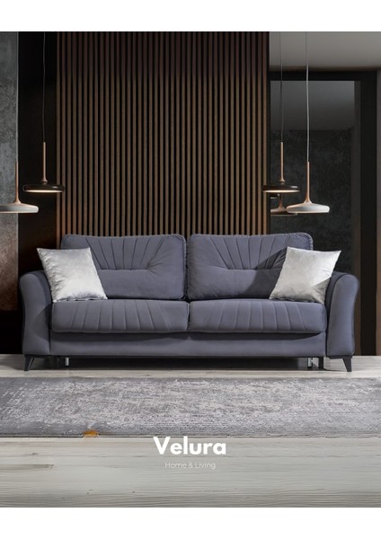 Alaf Üçlü Kanepe & 3'lü Koltuk - Gri