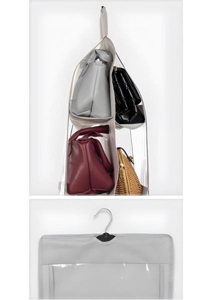 Çanta ve Ayakkabı Düzenleyici 10 Cepli, Dolap Içi Askılı Pencereli Çanta Cüzdan Ayakkabı Organizer fiyatları