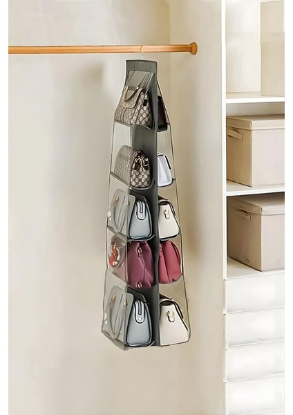 Çanta ve Ayakkabı Düzenleyici 10 Cepli, Dolap Içi Askılı Pencereli Çanta Cüzdan Ayakkabı Organizer fırsatları