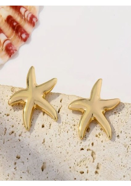 Altın Rengi Denizyıldızı Küpe modelleri