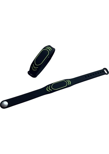 125 Khz Rfıd Yazılabilir T5577 Yeniden Yazılabilir Silikon Siyah Bileklik (2'li Paket)