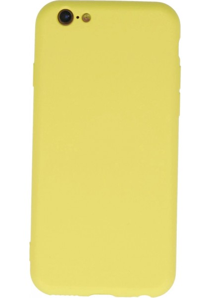 iPhone 6 Plus Kılıf Nano Içi Kadife Silikon - Sarı (K95)