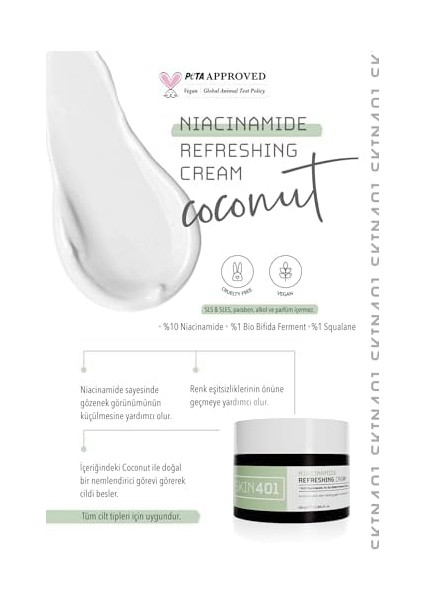 SKIN401 Niacinamide Canlandırıcı ve Aydınlatıcı Krem 50ML