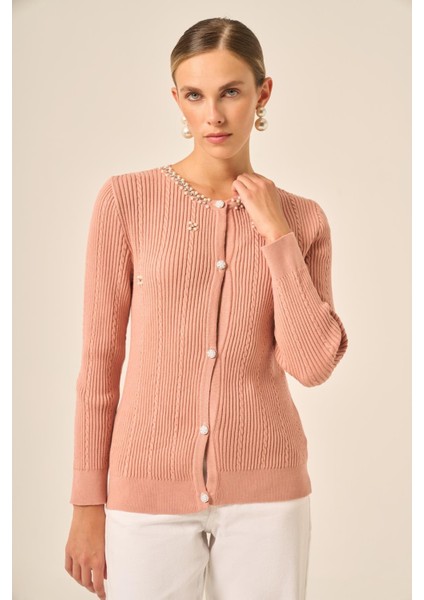 Inci ve Beyoğlu Detaylı Hırka Pudra 25090