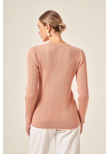 Inci ve Beyoğlu Detaylı Hırka Pudra 25090