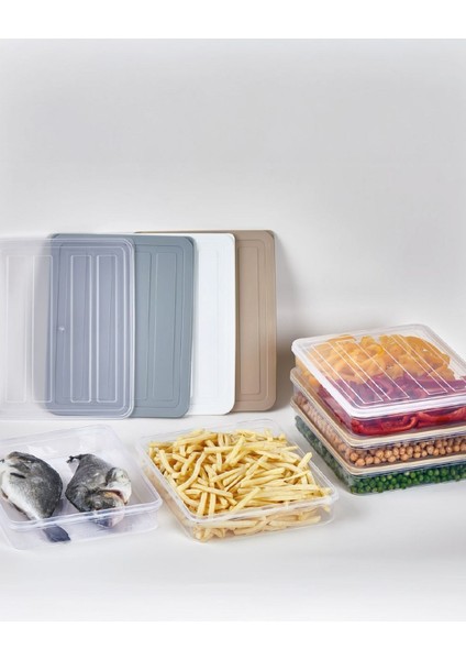 3’lü Derin Dondurucu Organizer Set – Şeffaf Buzluk Saklama Kutuları (1 Büyük + 2 Küçük) modelleri