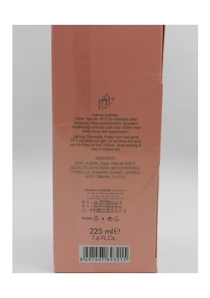 Rosella Gül Kolonyası Pet Şişe 225ML