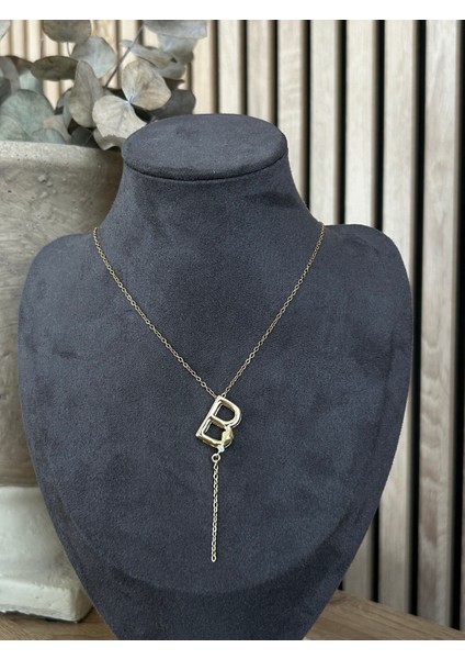 B Harfli Çelik Kolye