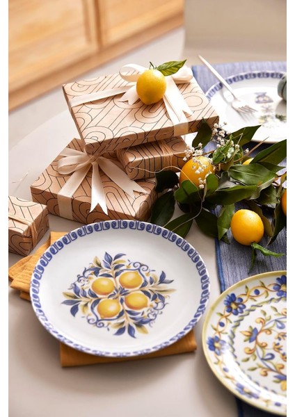 Amalfi 4 Parça 21 cm Pasta Tabağı