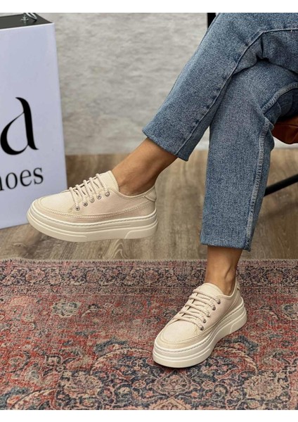 Nava Kalın Taban Bej Kadın Spor Ayakkabı fiyatları