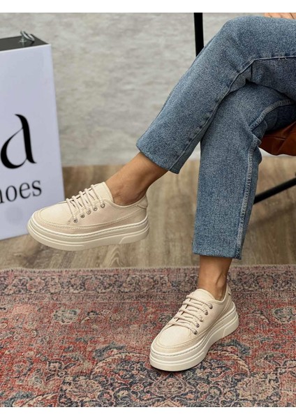 Nava Kalın Taban Bej Kadın Spor Ayakkabı indirimleri