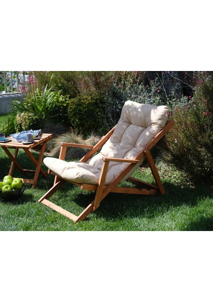 Rivoli Ahşap Kollu Minderli Kademeli Şezlong ve Sehpa Takımı fiyatları