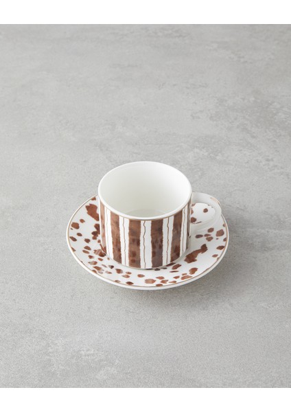 Sedona New Bone China 4 Parça 2 Kişilik Kahve Fincan Takımı 100 ml Kahverengi modelleri