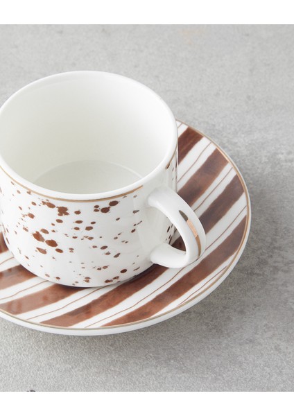 Sedona New Bone China 4 Parça 2 Kişilik Kahve Fincan Takımı 100 ml Kahverengi fırsatları
