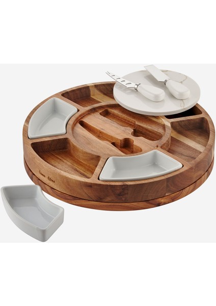 Acacia Elegance Kahverengi Ahşap Peynir Sunum Tabağı fırsatları