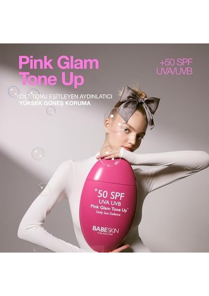 Babeskin Ton Eşitleyici, Aydınlatıcı,leke Karşıtı, Yüz Güneş Kremi, Pink Glam Tone Up, +50 Spf, 50ML, Tüm Ciltler modelleri