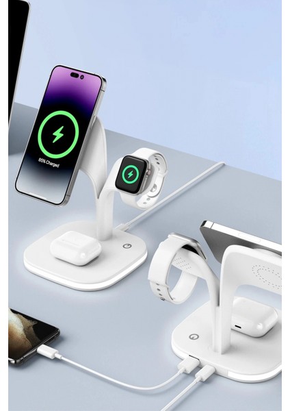 YM-UD22 Kablosuz Şarj Masaüstü Set - Pembe indirimleri