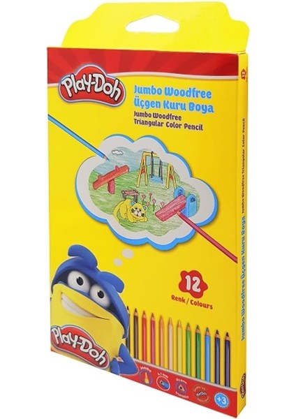 Woodfree Jumbo Üçgen Kuruboya 12'li