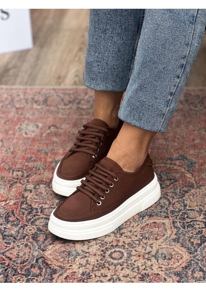 Nava Kalın Taban Kahverengi Kadın Spor Ayakkabı fiyatları