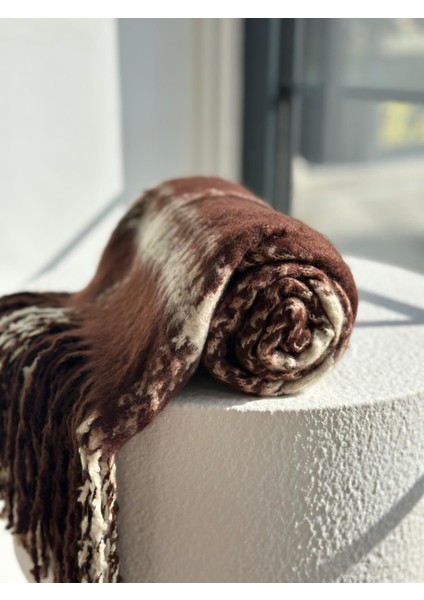 Kadın Basic Ekru Püsküllü Buklet Atkı - Şal modelleri