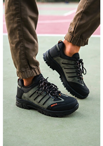 Haki Siyah Trekking Ayakkabı Kışlık Kullanım İçin Su Geçirmez Özellikte