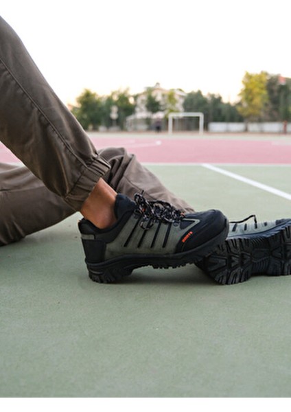 Haki Siyah Trekking Ayakkabı Kışlık Kullanım İçin Su Geçirmez Özellikte