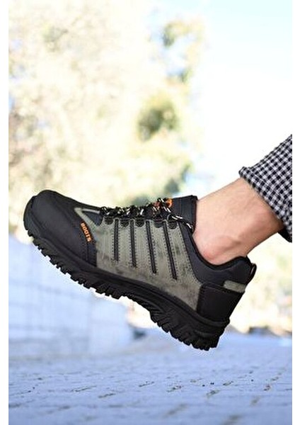 Haki Siyah Trekking Ayakkabı Kışlık Kullanım İçin Su Geçirmez Özellikte