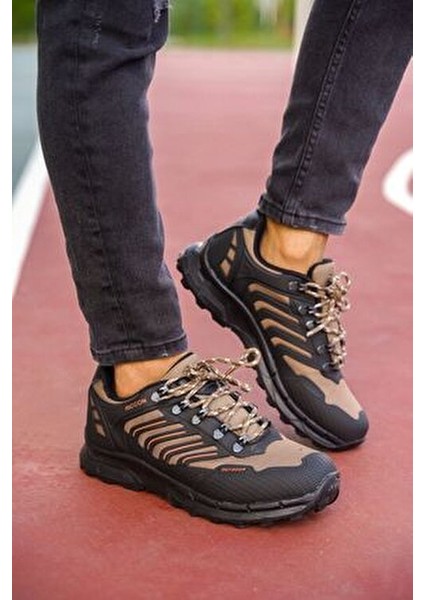 Kum 3D Rubber Trekking Ayakkabı Düz Topuklu Koku Yapmayan İç Astar ile Rahat Kullanım