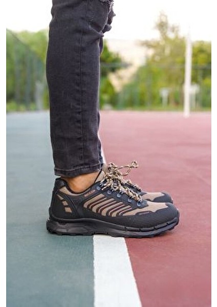 Kum 3D Rubber Trekking Ayakkabı Düz Topuklu Koku Yapmayan İç Astar ile Rahat Kullanım