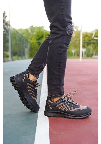 Kum 3D Rubber Trekking Ayakkabı Düz Topuklu Koku Yapmayan İç Astar ile Rahat Kullanım